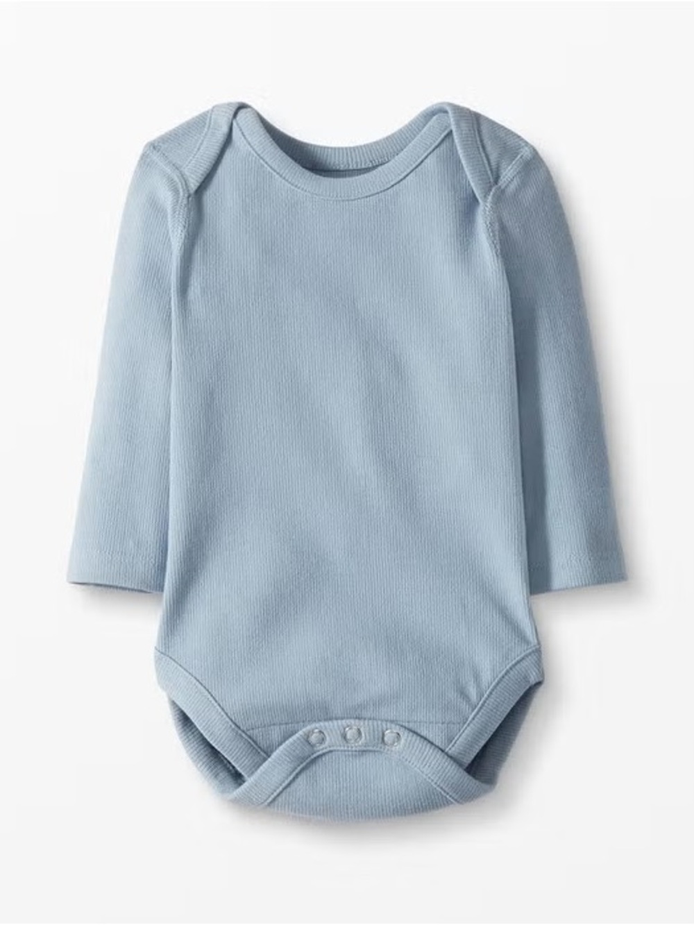 Hanna Andersson Baby Ribbed Long-Sleeve One-Piece in Light Blue